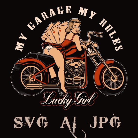 Pinup Girl My Garage Vector files Vintage Picture Etsy
