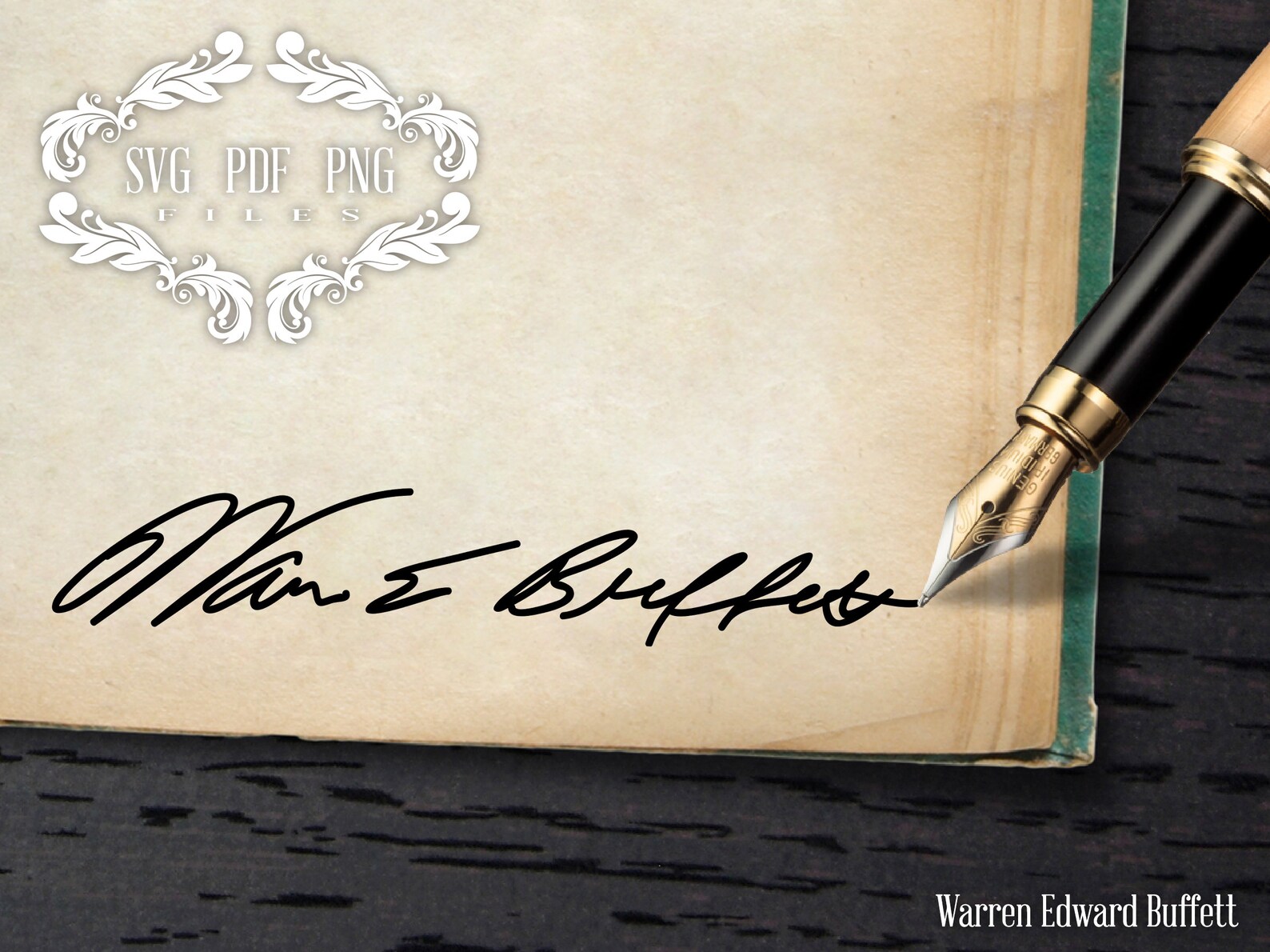 Warren Buffett Signature Digital Download for Cricut and Etsy