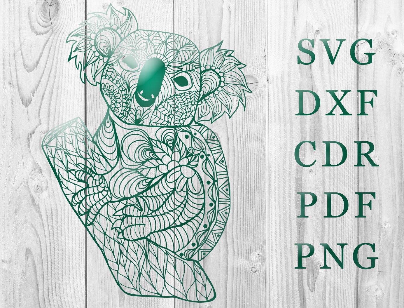 Koala Zentangle Vector Files Koala Silhouette Clipart Etsy Singapore