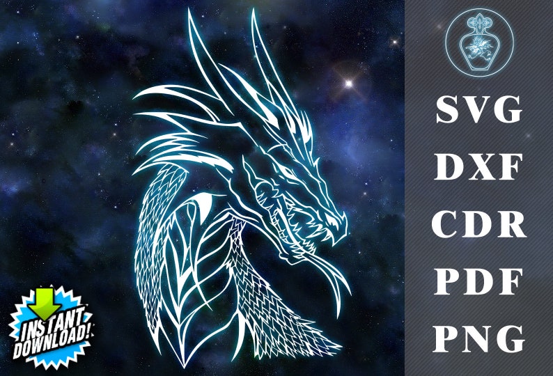 Download Dragon Zentangle Vector files Dragon Silhouette Dragon | Etsy