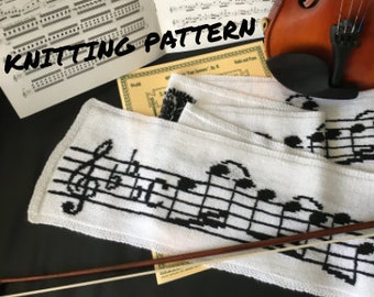 Winter Music Scarf - Knitting Pattern PDF