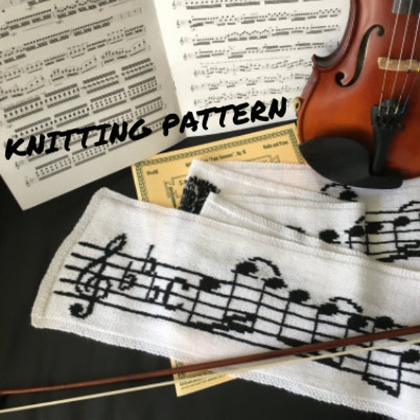 Winter Music Scarf - Knitting Pattern PDF