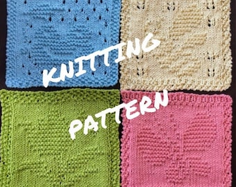 Spring Dishcloths (Set of 4) - Knitting Pattern PDF