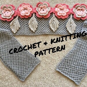 Irish Rose Scarf - Knitting & Crochet Pattern PDF