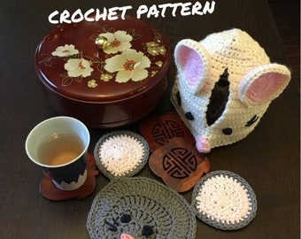 Mouse Potholder & Teapot Cozy - Crochet Pattern PDF