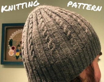 Universal Classic Cabled and Ribbed Hat - Knitting Pattern PDF