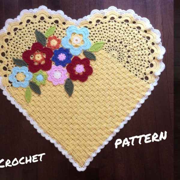 Flower Basket Baby Blanket - Crochet Pattern PDF