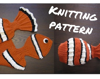 Tropical Fish Hat and Scarf - Knitting Pattern PDF