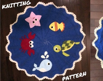 Under the Sea Baby Blanket - Knitting Pattern PDF