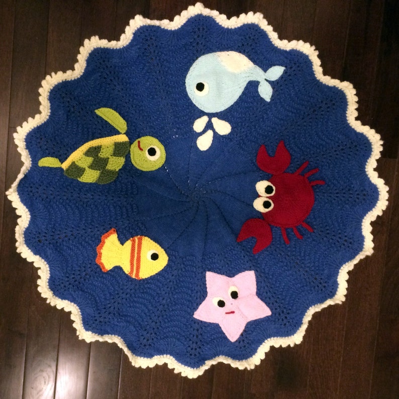 Under the Sea Baby Blanket Knitting Pattern PDF Etsy Canada