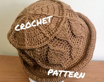 Patrón de crochet para gorro de hoja de otoño (PDF)