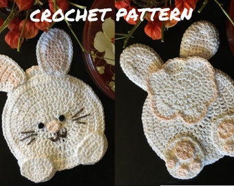 2-Sided Bunny Potholder - Crochet Pattern PDF