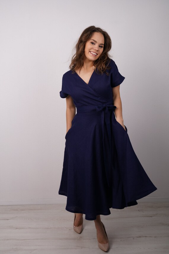 formal wrap dress midi