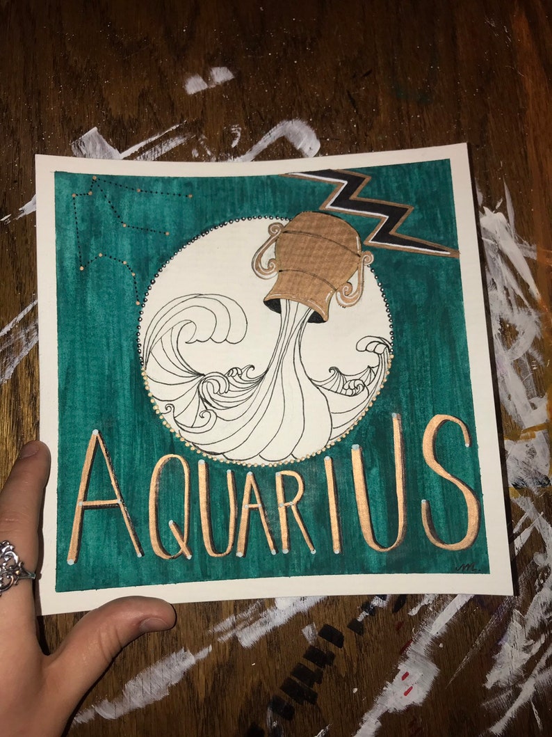 Aquarius collectible Painting Watercolor lifepharmafze.com