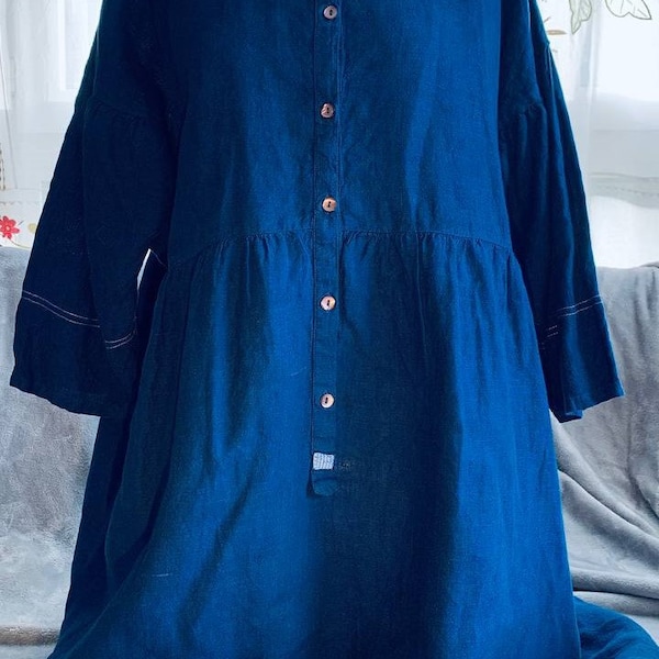 Lange dunkelblaue ''Gudrun Sjödén'' Bluse