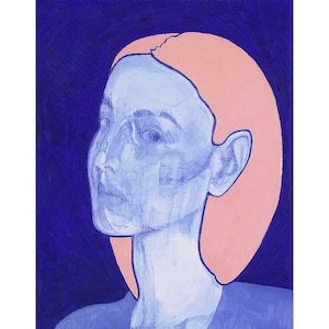 A3 fine art print - &#39;Blue Natalie&#39; - Origineel kunstwerk van Hana Rubi