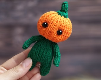 Easy Knitted Pumpkin Pattern Halloween toy knitting pattern Pumpkin baby toy Keychain pumpkin pattern