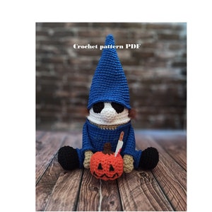 Halloween gnome crochet pattern Creepy tutorial gonk pattern, crochet gnome spooky creepy Halloween easy crochet pattern