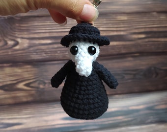 Plague doctor toy Crochet pattern Death historical doctor Halloween toy pattern Amigurumi toy pattern Gothic doll pattern Creepy pattern PDF