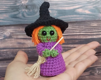 Crochet pattern Witch doll Halloween toy pattern Witch decor pattern tutorial horror crochet witch amigurumi toy