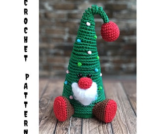 Christmas tree gnome crochet pattern Home decor Gnome xmas crochet pattern PDF Easy Christmas tree pattern DIY Christmas tree toy