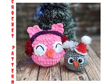 Christmas toy crochet pattern Cute owls ornaments crochet pattern Bird crochet pattern amigurumi easy pattern tutorial PDF