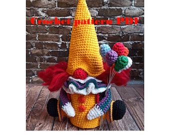 Creepy Clown Gnome Crochet Pattern: Spooky Halloween Doll (PDF Pattern)