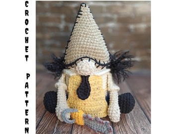 Horror Gnome Crochet Pattern: Creepy Chainsaw Toy (PDF Pattern)