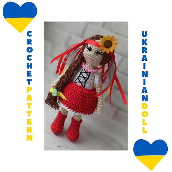 Ukrainian doll crochet pattern Stay with Ukraine crochet doll National Ukrainian doll Pray for Ukraine pdf file