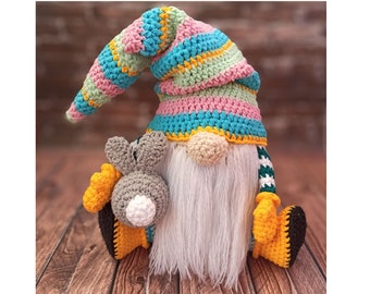 Gnome crochet pattern Spring Big Gnome crochet pattern Scandinavian gnome PDF Easy gonk crochet pattern amigurumi plush heart toy