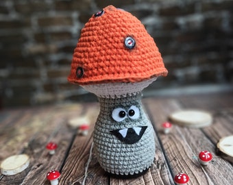 Creepy Mushroom crochet pattern toadstool Amigurumi halloween mushroom crochet pattern PDF Easy crochet pattern amigurumi toy
