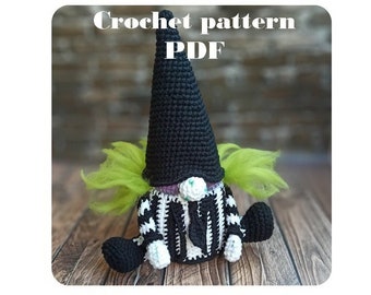 Horror gnome crochet pattern Creepy tutorial gonk pattern Crochet gnome spooky creepy Halloween toy easy crochet pattern
