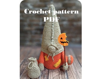 Crochet pattern Horror gnome crochet pattern Creepy tutorial gonk pattern, crochet gnome spooky creepy Halloween easy crochet pattern