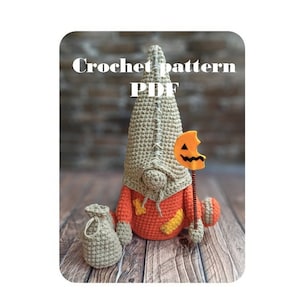 Crochet pattern Horror gnome crochet pattern Creepy tutorial gonk pattern, crochet gnome spooky creepy Halloween easy crochet pattern