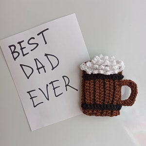 Crochet pattern beer mug magnet Funny Fathers day crochet gift Crochet beer Crochet cup Easy crochet pattern dad