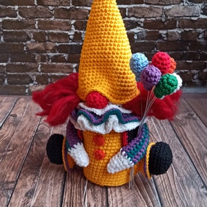 Clown Crochet pattern Creepy gnome tutorial gonk crochet pattern, crochet Clown spooky creepy doll Halloween easy crochet horror monster image 5