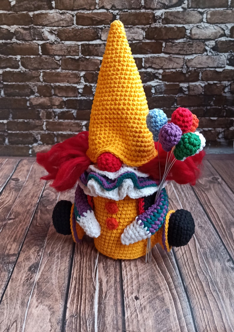 Clown Crochet pattern Creepy gnome tutorial gonk crochet pattern, crochet Clown spooky creepy doll Halloween easy crochet horror monster image 5