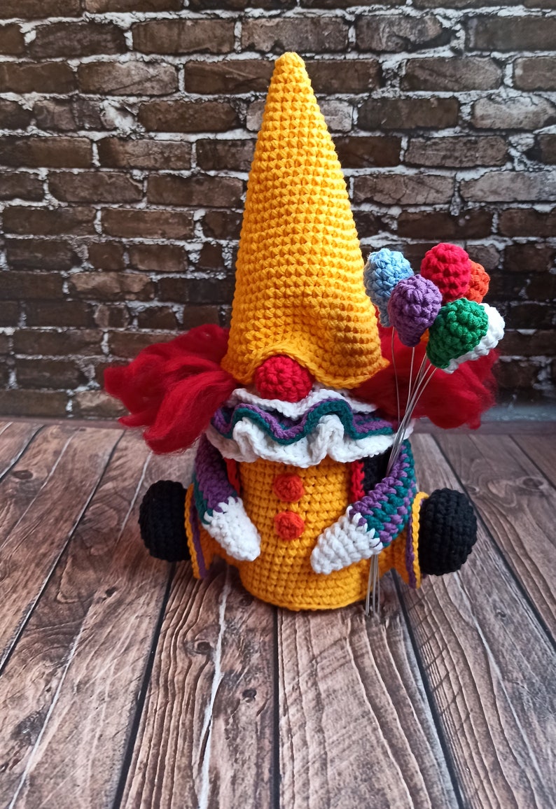 Clown Crochet pattern Creepy gnome tutorial gonk crochet pattern, crochet Clown spooky creepy doll Halloween easy crochet horror monster image 10