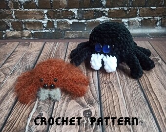 Spider crochet pattern Halloween toy easy crochet pattern Halloween home decor pattern tutorial Funny Halloween crochet No sew crochet