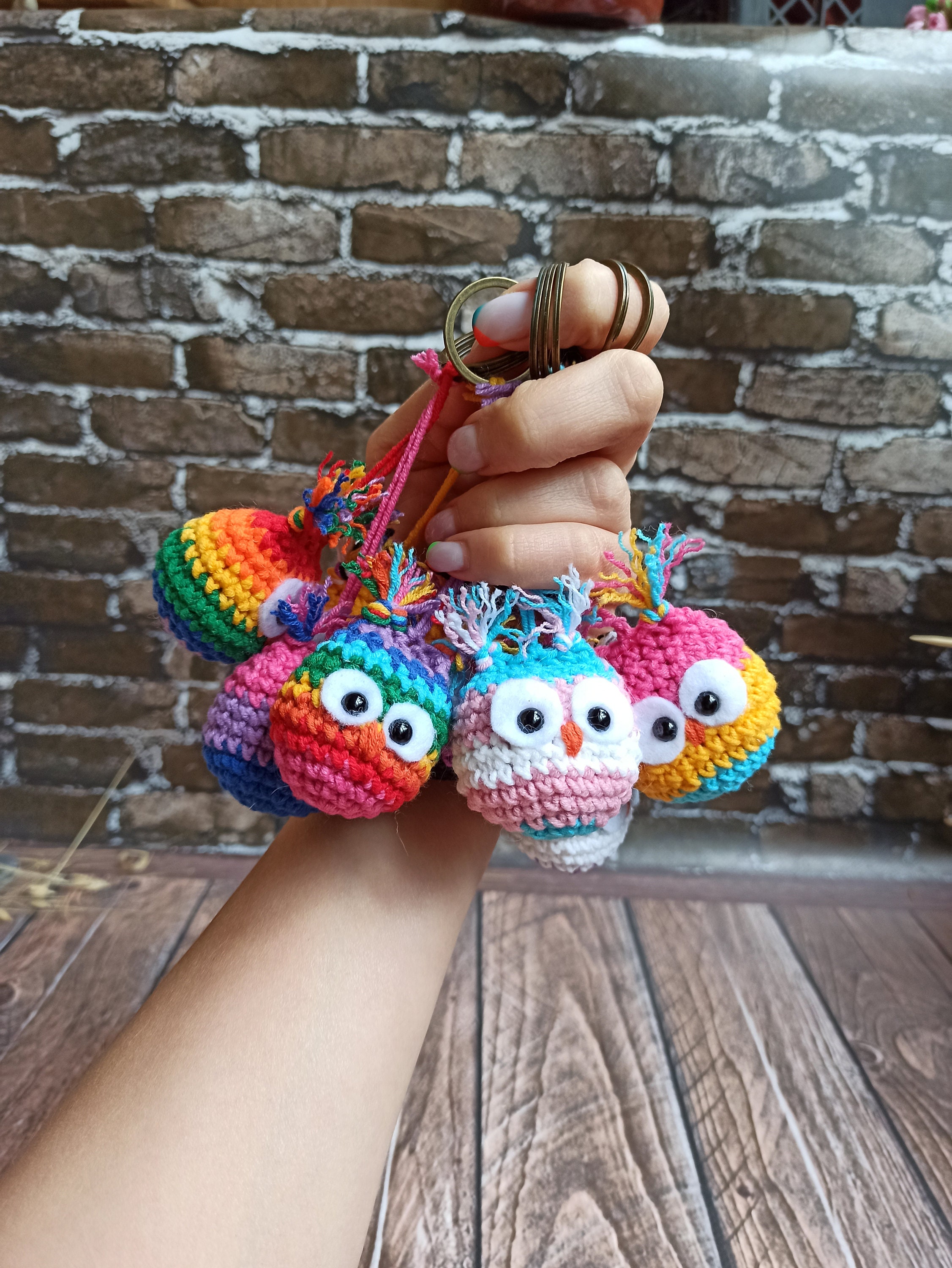 Crochet Owl Keychain