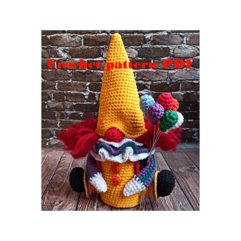 Clown Crochet Pattern Creepy Gnome Tutorial Gonk Crochet Etsy