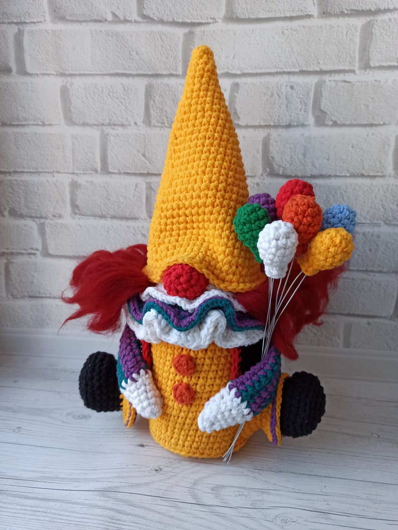 Clown Crochet Pattern Creepy Gnome Tutorial Gonk Crochet Etsy
