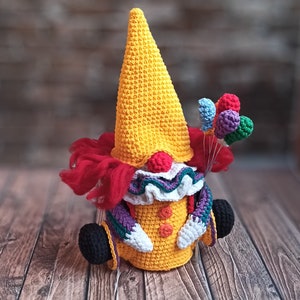 Clown Crochet pattern Creepy gnome tutorial gonk crochet pattern, crochet Clown spooky creepy doll Halloween easy crochet horror monster image 7