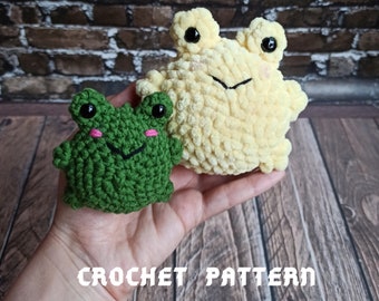 No sew froggy crochet pattern Pocket toy easy crochet pattern Kawaii crochet toy