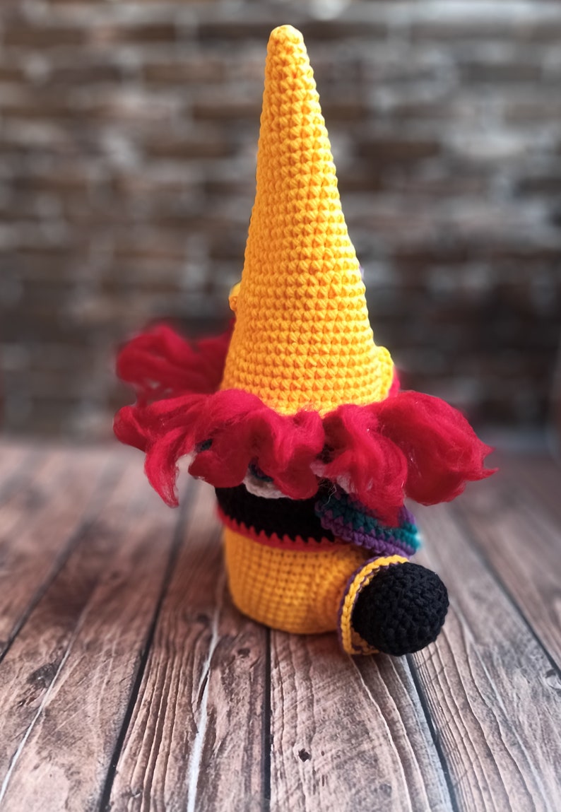 Clown Crochet pattern Creepy gnome tutorial gonk crochet pattern, crochet Clown spooky creepy doll Halloween easy crochet horror monster image 6