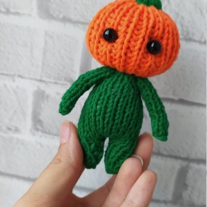 Easy Knitted Pumpkin Pattern Halloween toy knitting pattern Pumpkin baby toy Keychain pumpkin pattern image 10
