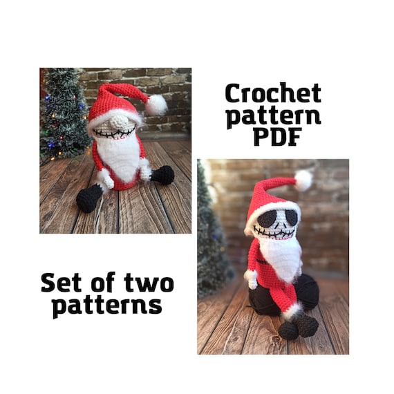 Creepy Santa Crochet Pattern: Skeleton Gnome Set (PDF)