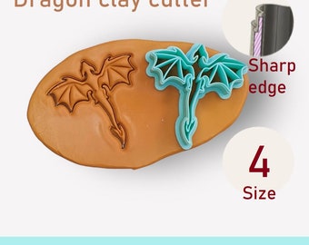 Dragon Flying Polymer Clay Cutter, Dragon Cutters, Digital STL File, 4 Sizes, STL Earring, Dragon File for 3D printer
