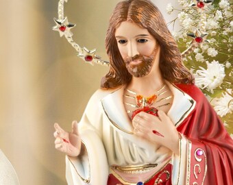 Sacred Heart Jesus Nativity Figure For Christmas Decoration 33x10cm 