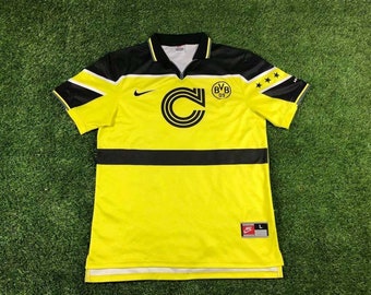 Vintage Retro Fußballtrikot Borussia Dortmund Home 90-00 Fußballsocke, Shirt, aus Deutschland – verschiedene Größen